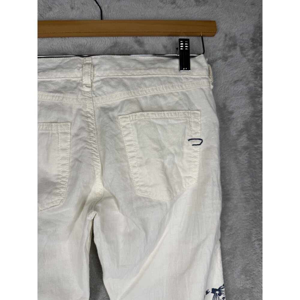 Vtg Diesel Pants Womens 27x31 Linen Blend Floral Art Italy Lightweight Zink Y2K - Picture 13 of 15